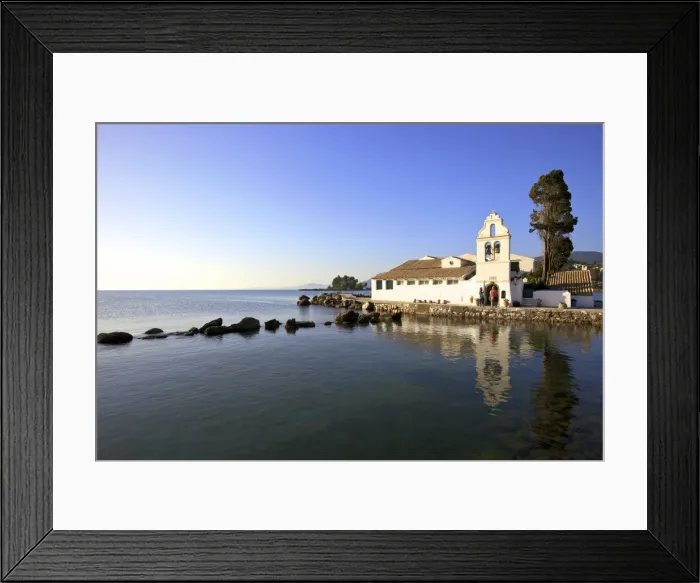 Framed Print : Vlacherna Monastery, Kanoni, Corfu, The Ionian Islands, Greek Islands, Greece, Europe Framed Print : Vlacherna Monastery, Kanoni, Corfu, The Ionian Islands, Greek Islands, Greece, Europe