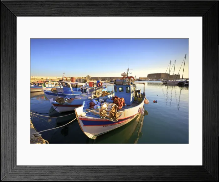 Framed Print : The Boat Lined Venetian Harbour and Fortress, Heraklion, Crete, Greek Islands, Greece Framed Print : The Boat Lined Venetian Harbour and Fortress, Heraklion, Crete, Greek Islands, Greece