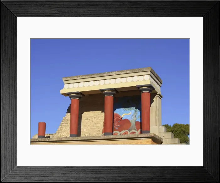 Framed Print : North Entrance With A Charging Bull And Olive Tree Fresco, The Minoan Palace Of Knossos Framed Print : North Entrance With A Charging Bull And Olive Tree Fresco, The Minoan Palace Of Knossos