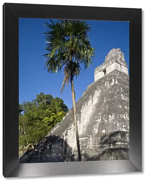 Guatemala, El Peten, Tikal, Gran Plaza, Temple 1, Temple of the Great Jaguar or Templo