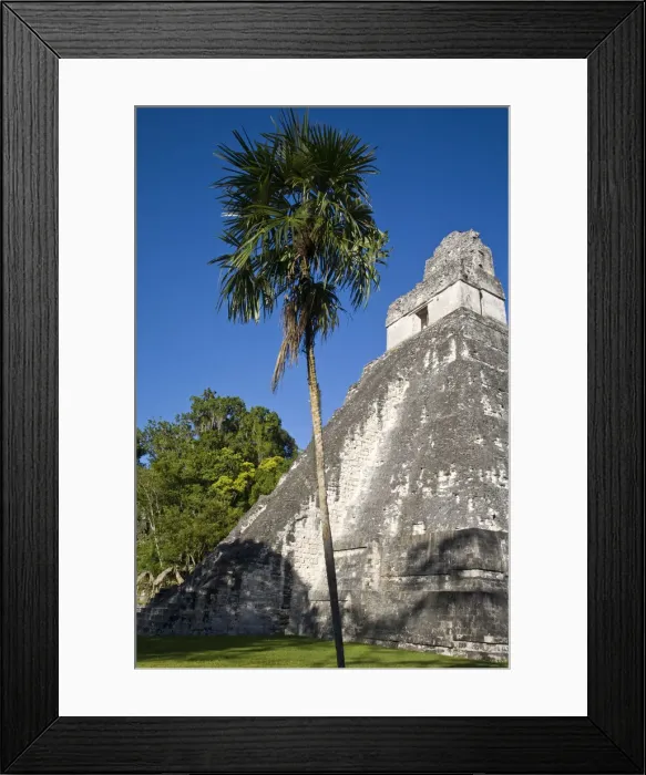 Framed Print : Guatemala, El Peten, Tikal, Gran Plaza, Temple 1, Temple of the Great Jaguar or Templo
