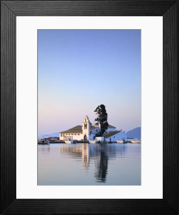 Framed Print : Vlacherna Monastery, Kanoni, Corfu, The Ionian Islands, Greek Islands, Greece, Europe Framed Print : Vlacherna Monastery, Kanoni, Corfu, The Ionian Islands, Greek Islands, Greece, Europe
