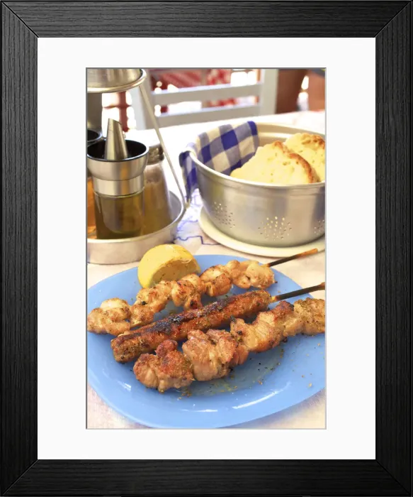 Framed Print : Souvlakia, Paxos, The Ionian Islands, Greek Islands, Greece, Europe Framed Print : Souvlakia, Paxos, The Ionian Islands, Greek Islands, Greece, Europe