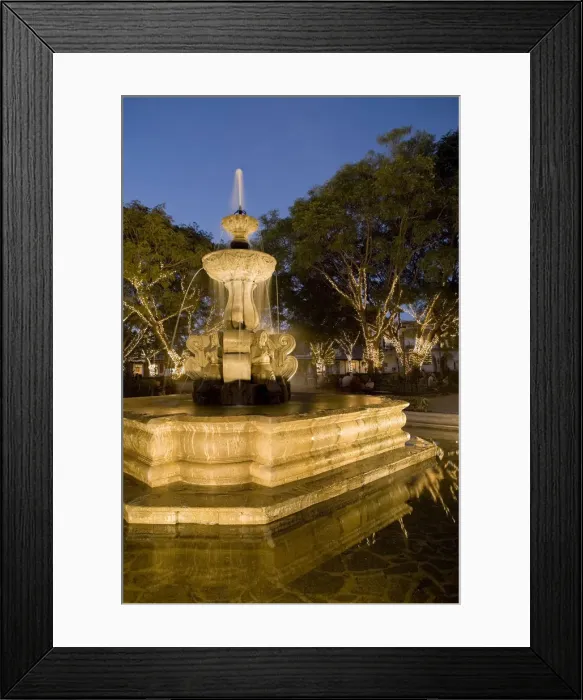 Framed Print : Central Plaza illuminated at dusk, La Antigua Guatemala (Unesco site), Guatemala Framed Print : Central Plaza illuminated at dusk, La Antigua Guatemala (Unesco site), Guatemala