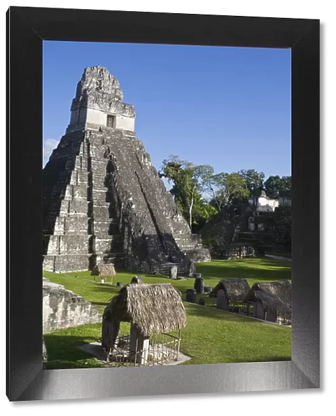 Guatemala, El Peten, Tikal, Gran Plaza, Temple 1, Temple of the Great Jaguar or Templo