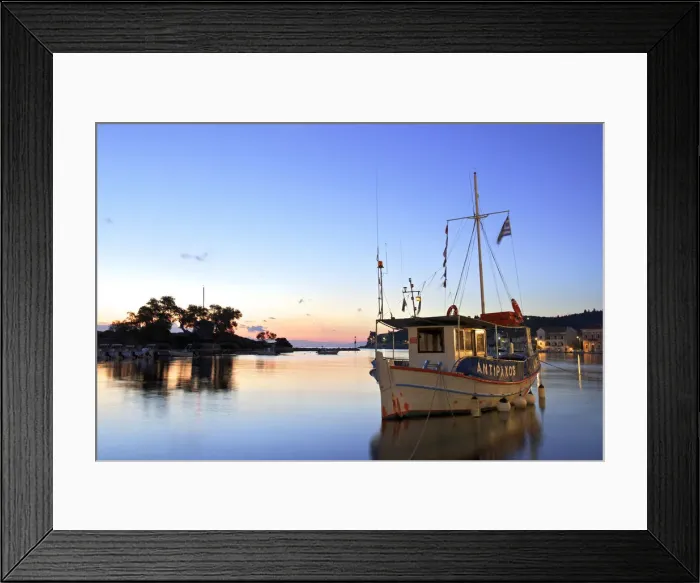 Framed Print : Ferry Boat in Gaios Harbour, Paxos, The Ionian Islands, Greek Islands, Greece, Europe Framed Print : Ferry Boat in Gaios Harbour, Paxos, The Ionian Islands, Greek Islands, Greece, Europe