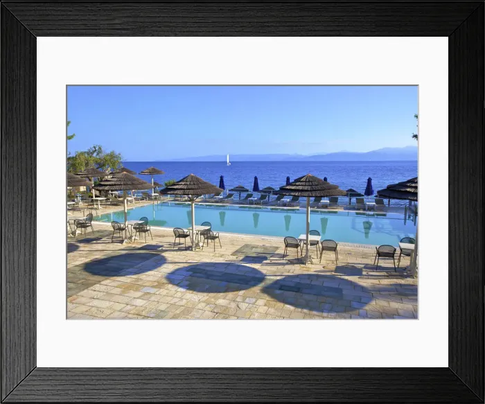 Framed Print : Hotel Swimming Pool, Paxos, The Ionian Islands, Greek Islands, Greece, Europe Framed Print : Hotel Swimming Pool, Paxos, The Ionian Islands, Greek Islands, Greece, Europe