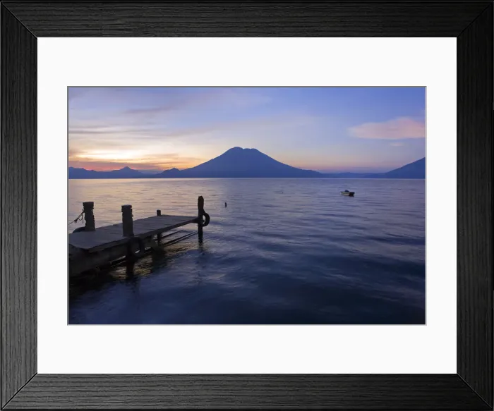 Framed Print : Jetty, Lake Atitlan and Volcano San Pedro, dawn, Guatemala Framed Print : Jetty, Lake Atitlan and Volcano San Pedro, dawn, Guatemala