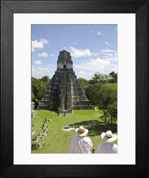Framed Print : Guatemala, El Peten, Tikal, Gran Plaza, Temple 1, Temple of the Great Jaguar or Templo