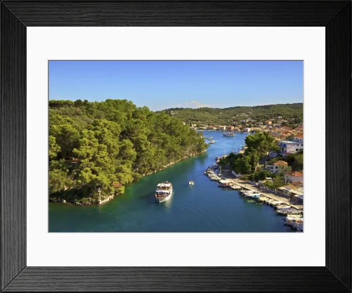 Framed Print : View Over Gaios Harbour, Paxos, The Ionian Islands, Greek Islands, Greece, Europe