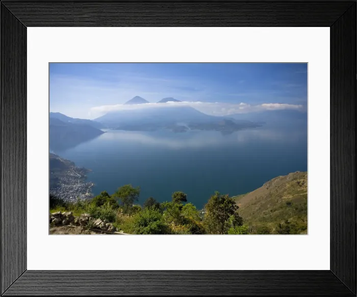 Framed Print : Toliman and Atitlan twin Volcanoes, Lake Atitlan, Guatemala Framed Print : Toliman and Atitlan twin Volcanoes, Lake Atitlan, Guatemala