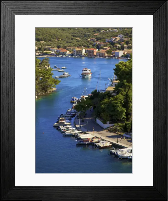 Framed Print : View Over Gaios Harbour, Paxos, The Ionian Islands, Greek Islands, Greece, Europe