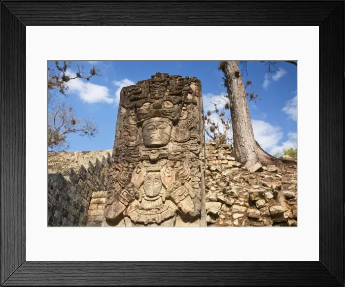 Framed Print : Honduras, Copan Ruinas, Copan Ruins, West Court, Stela P Framed Print : Honduras, Copan Ruinas, Copan Ruins, West Court, Stela P