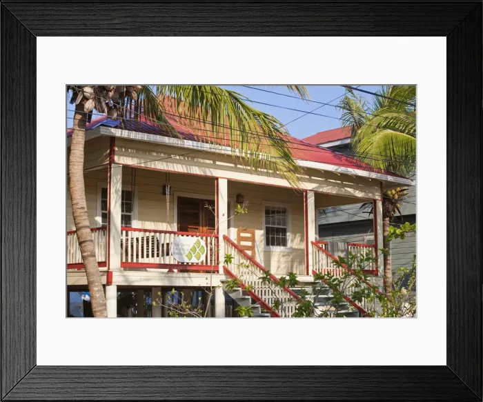 Framed Print : Honduras, Bay Islands, Utila, East harbour town Framed Print : Honduras, Bay Islands, Utila, East harbour town