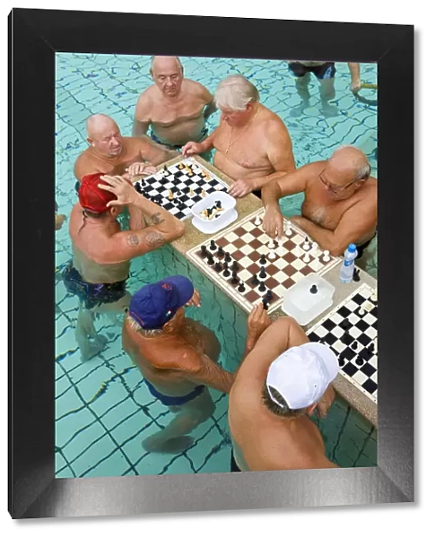 Chess players, Thermal baths & pools, Szechenyi Baths, Budapest, Hungary