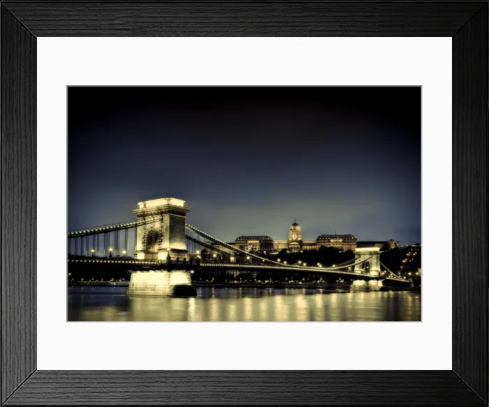 Framed Print : Hungary, Budapest, Chain Bridge and Royal Palace Framed Print : Hungary, Budapest, Chain Bridge and Royal Palace