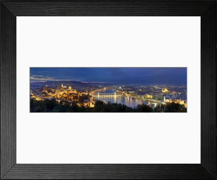 Framed Print : Hungary, Budapest, Castle District, Royal Palace and Chain Bridge over River Danube Framed Print : Hungary, Budapest, Castle District, Royal Palace and Chain Bridge over River Danube