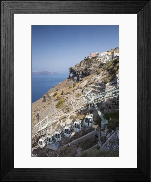 Framed Print : Cable car at Fira, Santorini (Thira), Cyclades Islands, Greece Framed Print : Cable car at Fira, Santorini (Thira), Cyclades Islands, Greece