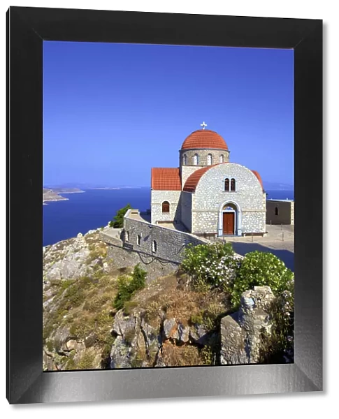 Convent Of Agios Savvas Above Pothia, Kalymnos, Dodecanese, Greek Islands, Greece, Europe