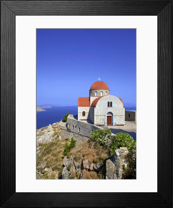 Framed Print : Convent Of Agios Savvas Above Pothia, Kalymnos, Dodecanese, Greek Islands, Greece, Europe Framed Print : Convent Of Agios Savvas Above Pothia, Kalymnos, Dodecanese, Greek Islands, Greece, Europe