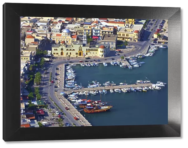 Elevated Angle Above Harbour At Pothia, Kalymnos, Dodecanese, Greek Islands, Greece