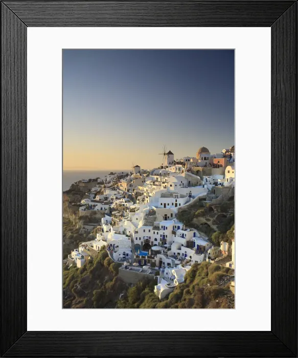 Framed Print : Greece, Cyclades, Santorini, Oia Town and Santorini Caldera Framed Print : Greece, Cyclades, Santorini, Oia Town and Santorini Caldera