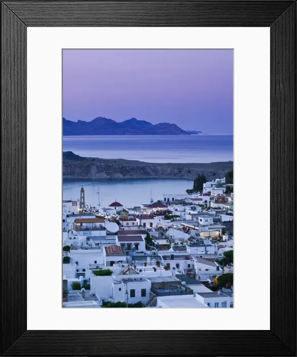 Framed Print : Greece, Dodecanese Islands, Rhodes, Lindos, Lindos Town View Framed Print : Greece, Dodecanese Islands, Rhodes, Lindos, Lindos Town View