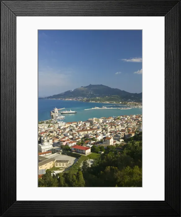 Framed Print : Greece, Ionian Islands, Zakynthos, Zakynthos Town, Afternoon Town View from Venetian Framed Print : Greece, Ionian Islands, Zakynthos, Zakynthos Town, Afternoon Town View from Venetian
