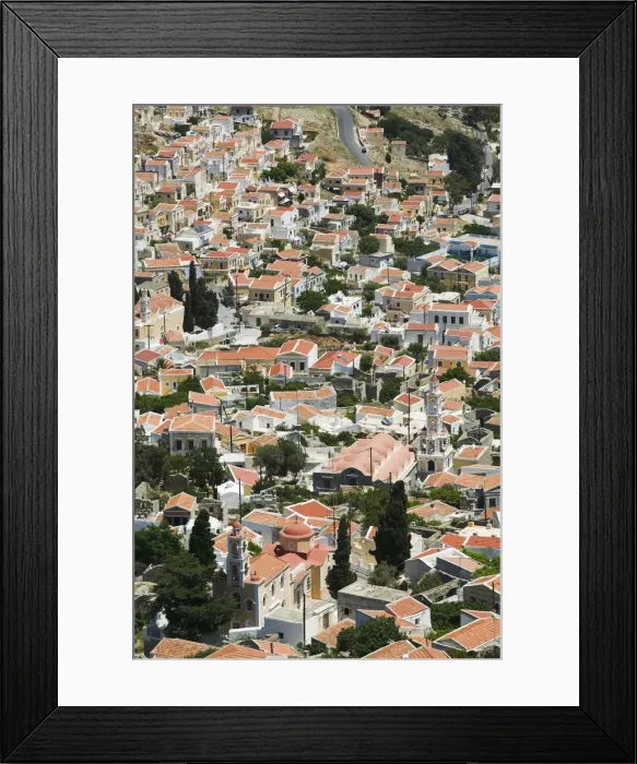 Framed Print : Greece, Dodecanese Islands, Symi, Symi Town / Gialos, View of Symi Town Framed Print : Greece, Dodecanese Islands, Symi, Symi Town / Gialos, View of Symi Town
