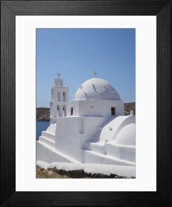 Framed Print : Greek Orthodox church, Ios town, Ios Island, Cyclades Islands, Greece