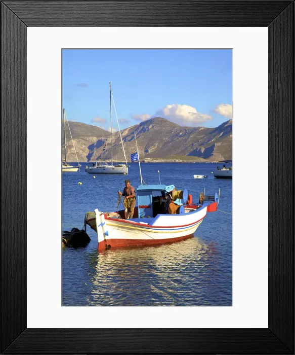 Framed Print : Fishermen At Xirocampos, Leros, Dodecanese, Greek Islands, Greece, Europe Framed Print : Fishermen At Xirocampos, Leros, Dodecanese, Greek Islands, Greece, Europe