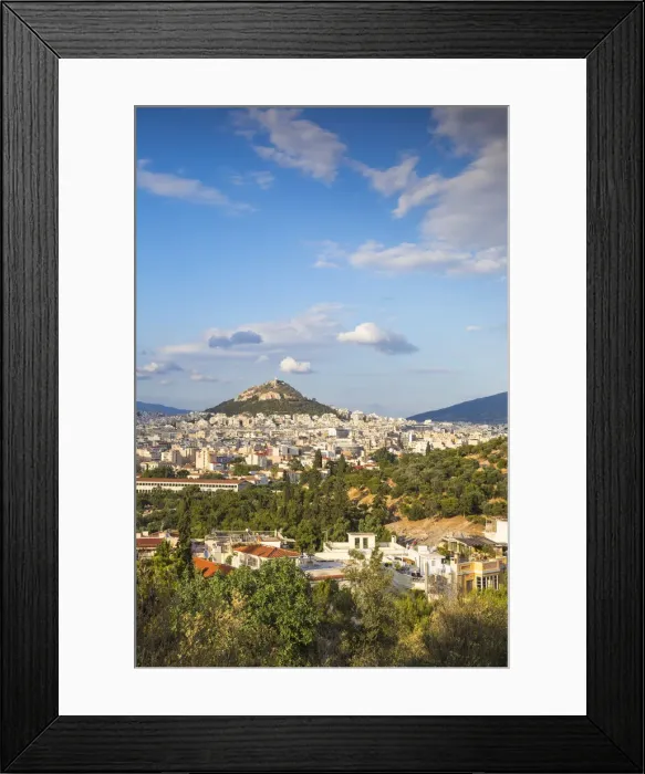 Framed Print : Greece, Attica, Athens, Greece, Attica, Athens, View of Central Athens towards Lykavittos