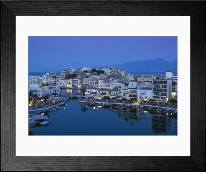 Framed Print : Greece, Crete, Lasithi Province-Agios Nikolaos, Town Overview Framed Print : Greece, Crete, Lasithi Province-Agios Nikolaos, Town Overview