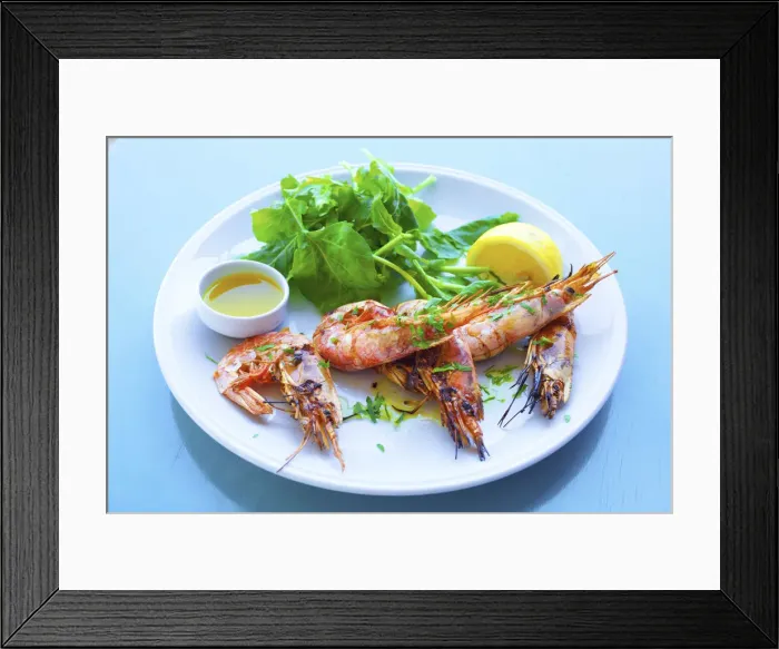 Framed Print : Grilled Prawns, Leros, Dodecanese, Greek Islands, Greece, Europe Framed Print : Grilled Prawns, Leros, Dodecanese, Greek Islands, Greece, Europe