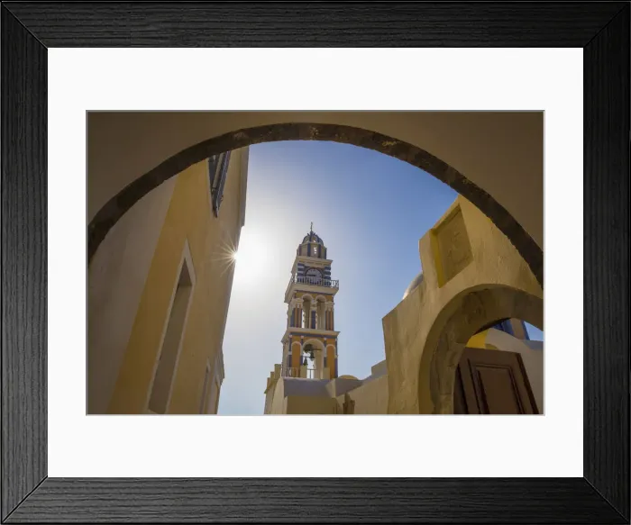 Framed Print : Catholic cathedral Church of St. John the baptist, Fira, Santorini (Thira), Cyclades Framed Print : Catholic cathedral Church of St. John the baptist, Fira, Santorini (Thira), Cyclades