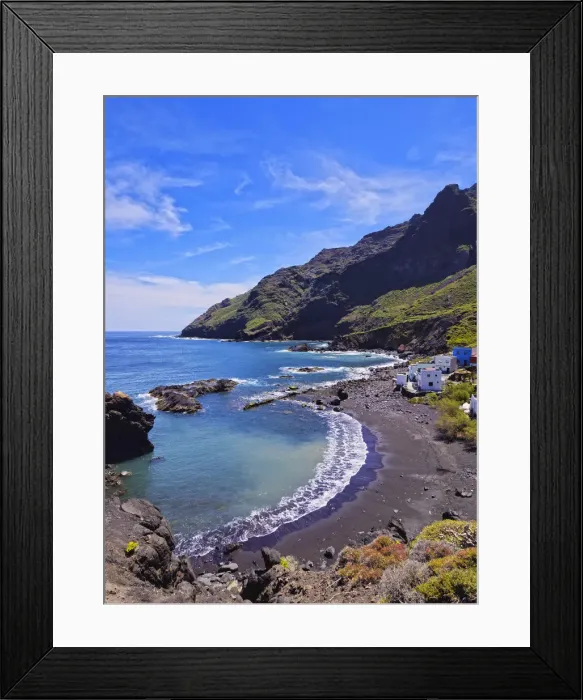 Framed Print : Spain, Canary Islands, Tenerife, Anaga Rural Park, View of the Roque Bermejo Beach Framed Print : Spain, Canary Islands, Tenerife, Anaga Rural Park, View of the Roque Bermejo Beach