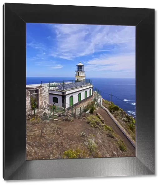 Spain, Canary Islands, Tenerife, Anaga Rural Park, View of the lighthouse Faro de