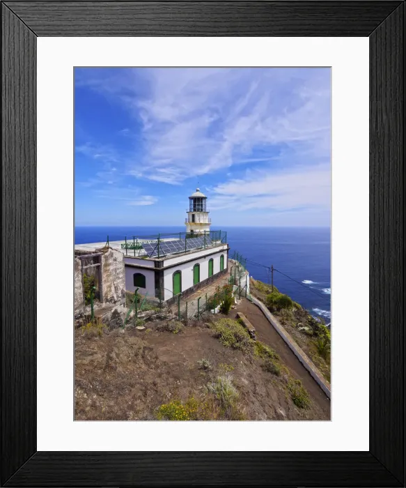 Framed Print : Spain, Canary Islands, Tenerife, Anaga Rural Park, View of the lighthouse Faro de Framed Print : Spain, Canary Islands, Tenerife, Anaga Rural Park, View of the lighthouse Faro de