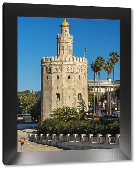 Torre del Oro watchtower, Seville, Andalusia, Spain