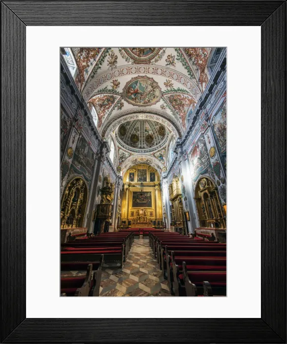 Framed Print : Interior of the Church of Iglesia del Hospital de los Venerables Sacerdotes or Hospital Framed Print : Interior of the Church of Iglesia del Hospital de los Venerables Sacerdotes or Hospital