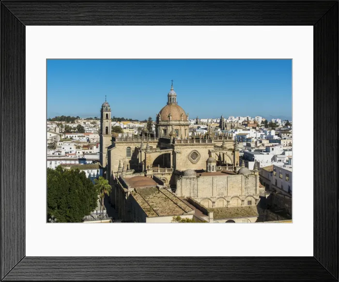 Framed Print : Cathedral and city skyline, Jerez de la Frontera, Andalusia, Spain