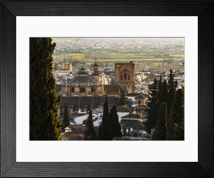 Framed Print : City skyline with Cathedral, Granada, Andalusia, Spain Framed Print : City skyline with Cathedral, Granada, Andalusia, Spain