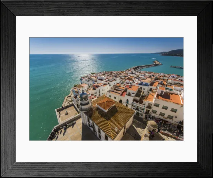 Framed Print : Top view of the the fortified town of Peniscola, Comunidad Valenciana, Spain Framed Print : Top view of the the fortified town of Peniscola, Comunidad Valenciana, Spain