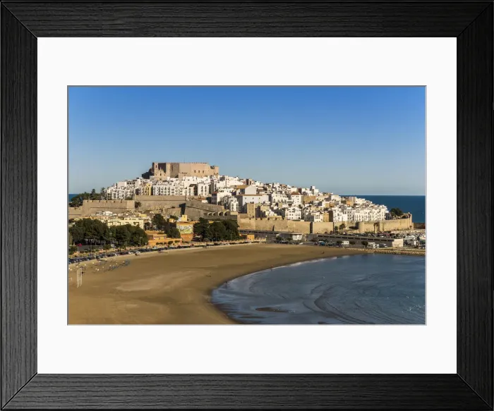 Framed Print : Top view of the fortified town of Peniscola, Comunidad Valenciana, Spain