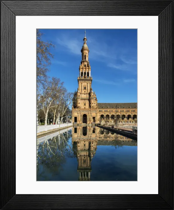 Framed Print : South Tower in Plaza de Espana, Seville, Andalusia, Spain Framed Print : South Tower in Plaza de Espana, Seville, Andalusia, Spain