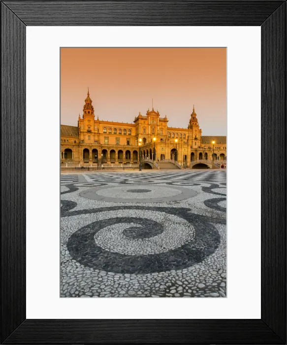 Framed Print : Plaza de Espana, Seville, Andalusia, Spain Framed Print : Plaza de Espana, Seville, Andalusia, Spain