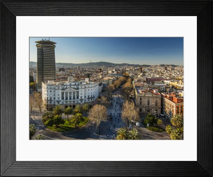 Framed Print : Top view over La Rambla street, Barcelona, Catalonia, Spain Framed Print : Top view over La Rambla street, Barcelona, Catalonia, Spain