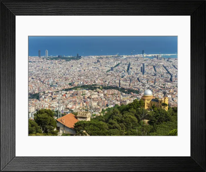 Framed Print : City skyline and Fabra astronomical observatory, Tibidabo Mountain, Barcelona, Catalonia Framed Print : City skyline and Fabra astronomical observatory, Tibidabo Mountain, Barcelona, Catalonia
