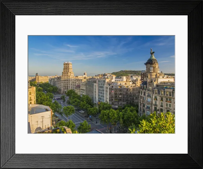Framed Print : Top view of Passeig de Gracia, Barcelona, Catalonia, Spain Framed Print : Top view of Passeig de Gracia, Barcelona, Catalonia, Spain