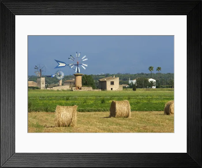 Framed Print : Windmills near Sant Jordi, Majorca, Balearic Islands, Spain